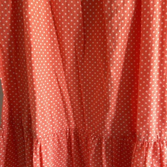 J. Crew Factory Women’s Orange with White Polka Dots Sundress - Picture 3 of 5